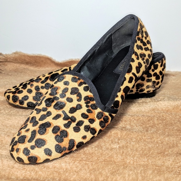 Nine West Leopard Print Cowhide Loafers - Picture 1 of 7